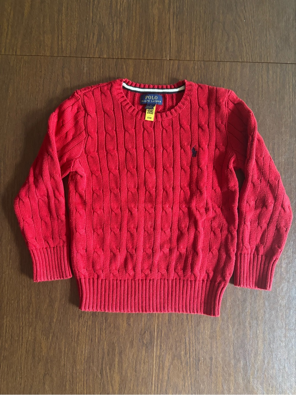 Polo Ralph Lauren Cable Knit Cotton Preppy Sweater Red 4T Youth